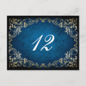 carte de mariage "marine blue" rustique (Devant)