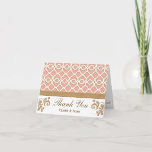 Carte de mariage marocaine de Merci d'or de corail