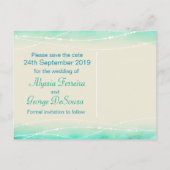 Carte de mariage mer étincelante pour sauvegarder (Dos)