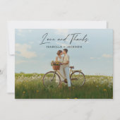 Carte de Mariage Merci photo moderne et élégant (Devant)