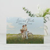 Carte de Mariage Merci photo moderne et élégant (Debout devant)