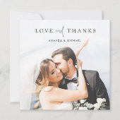 Carte de Mariage Merci photo moderne simple (Devant)