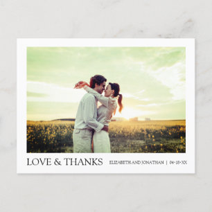 Carte de Mariage Merci photo moderne simple