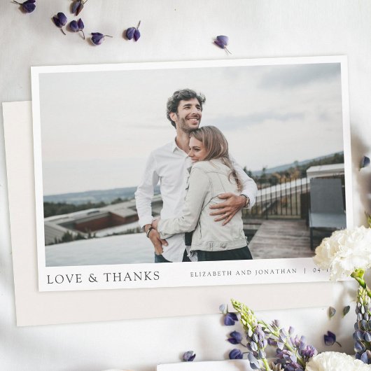 Carte de Mariage Merci photo moderne simple