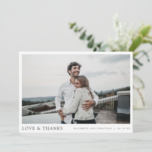 Carte de Mariage Merci photo moderne simple (Debout devant)