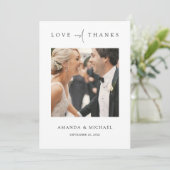 Carte de Mariage Merci photo simple et élégant (Debout devant)