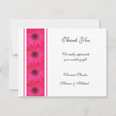 Carte de Mariage Merci rose Gerbera Daisy (Devant)