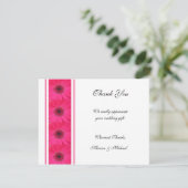 Carte de Mariage Merci rose Gerbera Daisy (Debout devant)