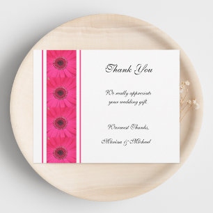 Carte de Mariage Merci rose Gerbera Daisy