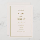 Carte de mariage minimale BLISS Save The Date (Devant / Derrière)