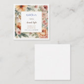 Carte de mariage minimaliste à fleurs aquarelles (Devant / Derrière)