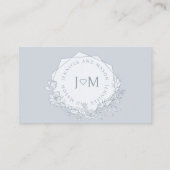 Carte de mariage minimaliste bleu poussiéreux (Dos)