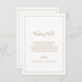 Carte de Mariage minimaliste d'or (Devant / Derrière)