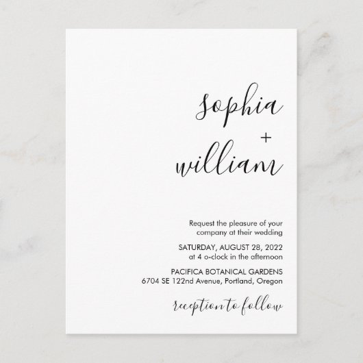 Carte de mariage minimaliste moderne (Devant)