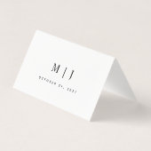 Carte de Mariage minimaliste noir et blanc (Back)