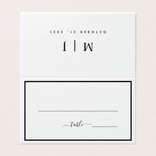 Carte de Mariage minimaliste noir et blanc