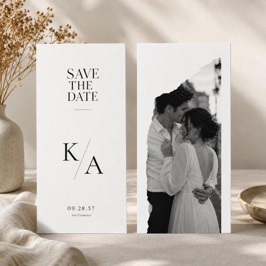 Carte de mariage moderne à monogramme pour annonce