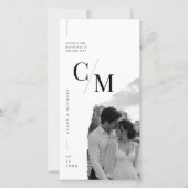 Carte de mariage moderne avec monogramme QR pour a (Devant)