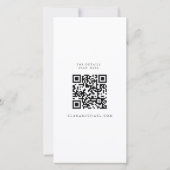 Carte de mariage moderne avec monogramme QR pour a (Dos)