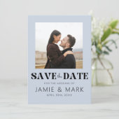 Carte de mariage moderne avec photo pour annoncer  (Debout devant)