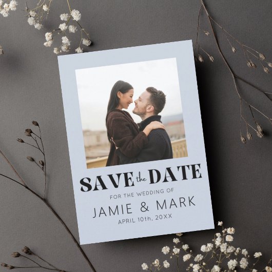 Carte de mariage moderne avec photo "Save the Date