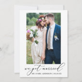 Carte de mariage moderne calligraphie après fête 2 (Devant)