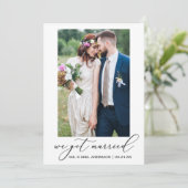 Carte de mariage moderne calligraphie après fête 2 (Debout devant)
