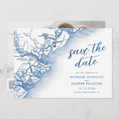 Carte de mariage moderne de Hilton Head Caroline d (Devant / Derrière)