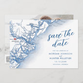 Carte de mariage moderne de Savannah Géorgie (Devant / Derrière)