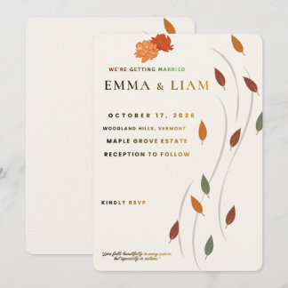 Carte de mariage moderne d'octobre | Mariage rusti