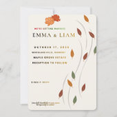 Carte de mariage moderne d'octobre | Mariage rusti (Devant)