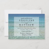 Carte de Mariage moderne Fade Tropical Beach Sea (Devant)