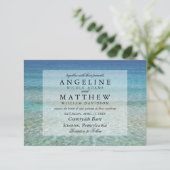 Carte de Mariage moderne Fade Tropical Beach Sea (Debout devant)