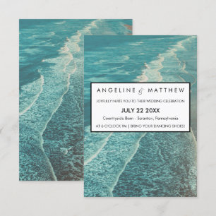 Carte de Mariage moderne Fade Tropical Beach Sea