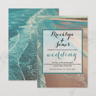 Carte de Mariage moderne Fade Tropical Beach Sea