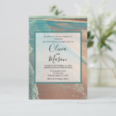 Carte de Mariage moderne Fade Tropical Beach Sea (Debout devant)