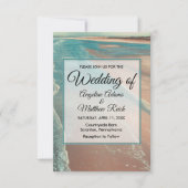 Carte de Mariage moderne Fade Tropical Beach Sea (Devant)
