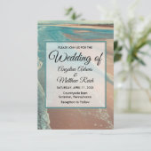 Carte de Mariage moderne Fade Tropical Beach Sea (Debout devant)
