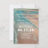 Carte de Mariage moderne Fade Tropical Beach Sea (Devant)