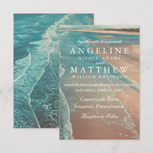 Carte de Mariage moderne Fade Tropical Beach Sea