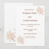 Carte de mariage moderne marron Save the Date avec (Devant / Derrière)