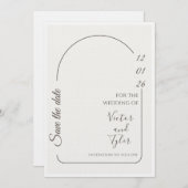 Carte de Mariage – Moderne Minimaliste Enregistrer (Devant / Derrière)