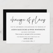 Carte de mariage moderne reportée en raison d'un c (Devant / Derrière)