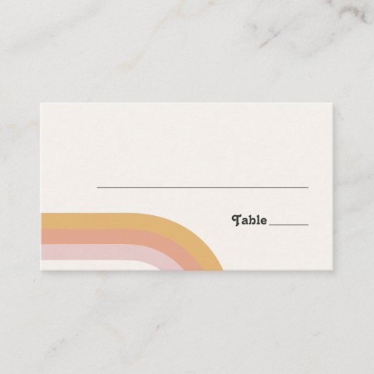 Carte de Mariage moderne Retro 70's Rainbow Flat (Devant)