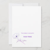 Carte de mariage moderne violette avec dessin liné (Dos)