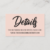 Carte de mariage noir sur fond rose pour annoncer  (Dos)