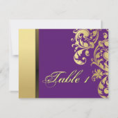 Carte de Mariage Numéro de Table - Florale Violet (Dos)