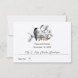 Carte de mariage oiseaux en amour Picidé Bois Rust