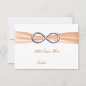 Carte de Mariage Orange Infinity Table (Devant)
