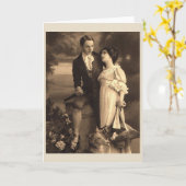 Carte de mariage ou d'anniversaire de mariage vict (Fleur jaune)